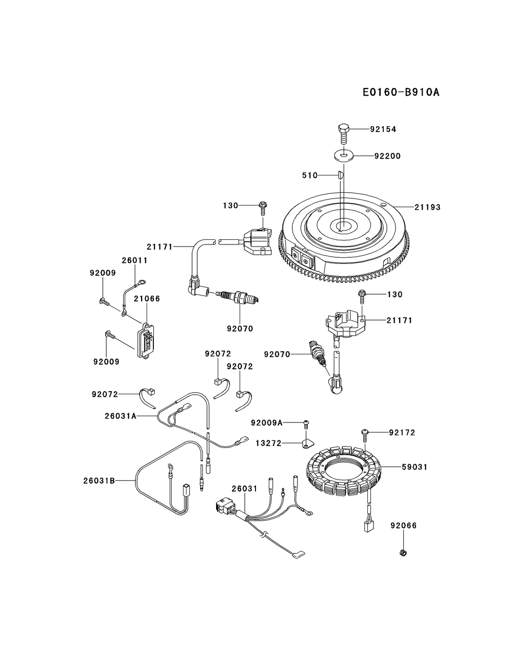 Fx730v-Cs28 Electric Equipment Diagram and Parts List for FX730V-CS28  Cub Cadet Lawn Tractor